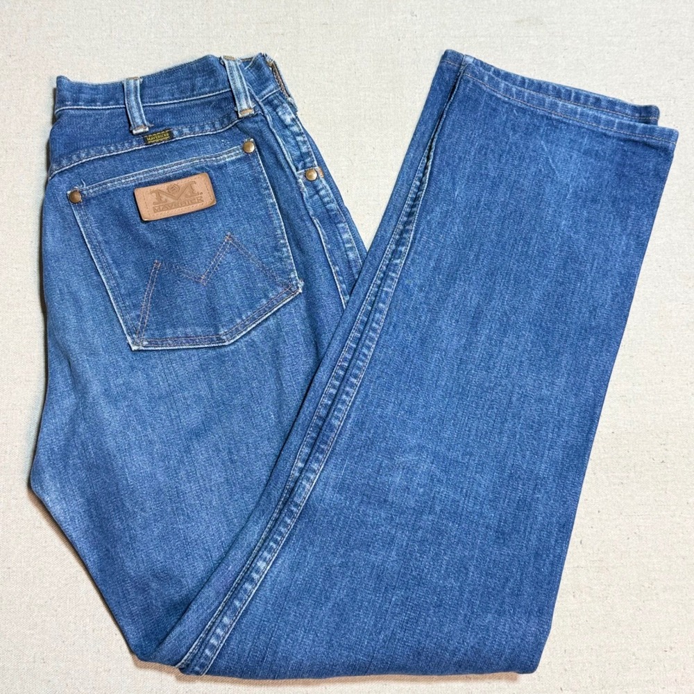 Maverick Vintage Jeans 32x30 Straight Leg Blue Cotton Denim Made in USA
